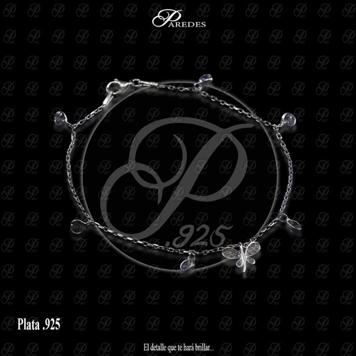 [1PZ00053] PULSERA GUIA R-4 BISELADO CON LIBELULA