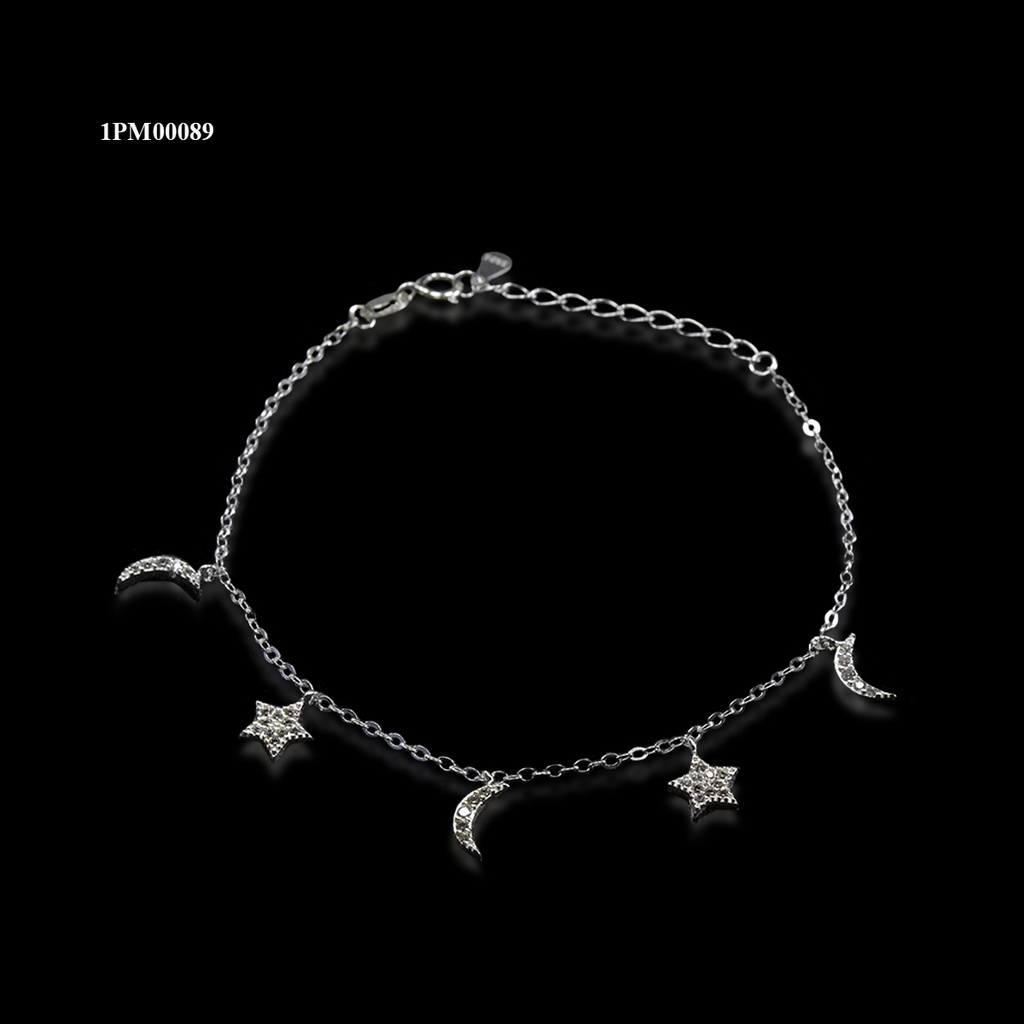[1PM00089] PULSERA LUNA Y ESTRELLA COLGANTE