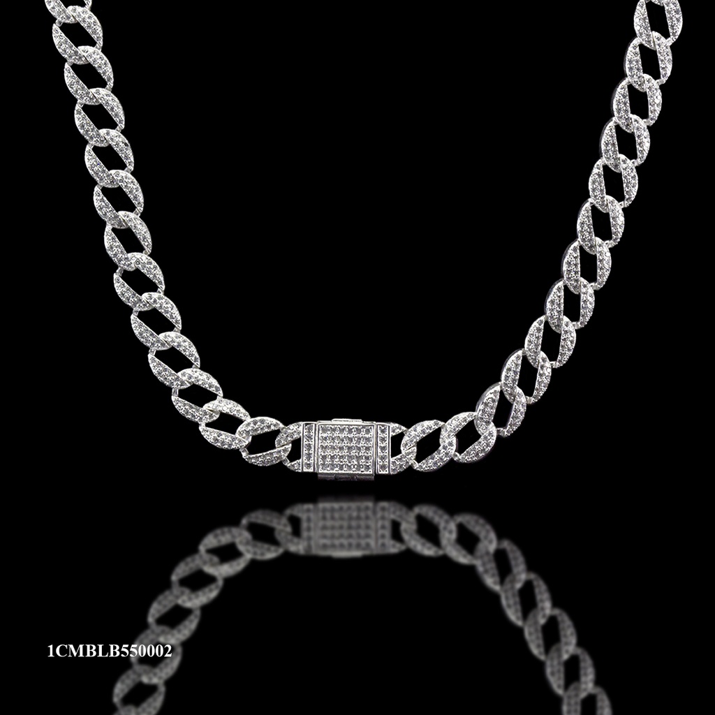 [1CMBLB550002] CADENA MICROPAVE BARBADA MEDIA LUNA BLANCO