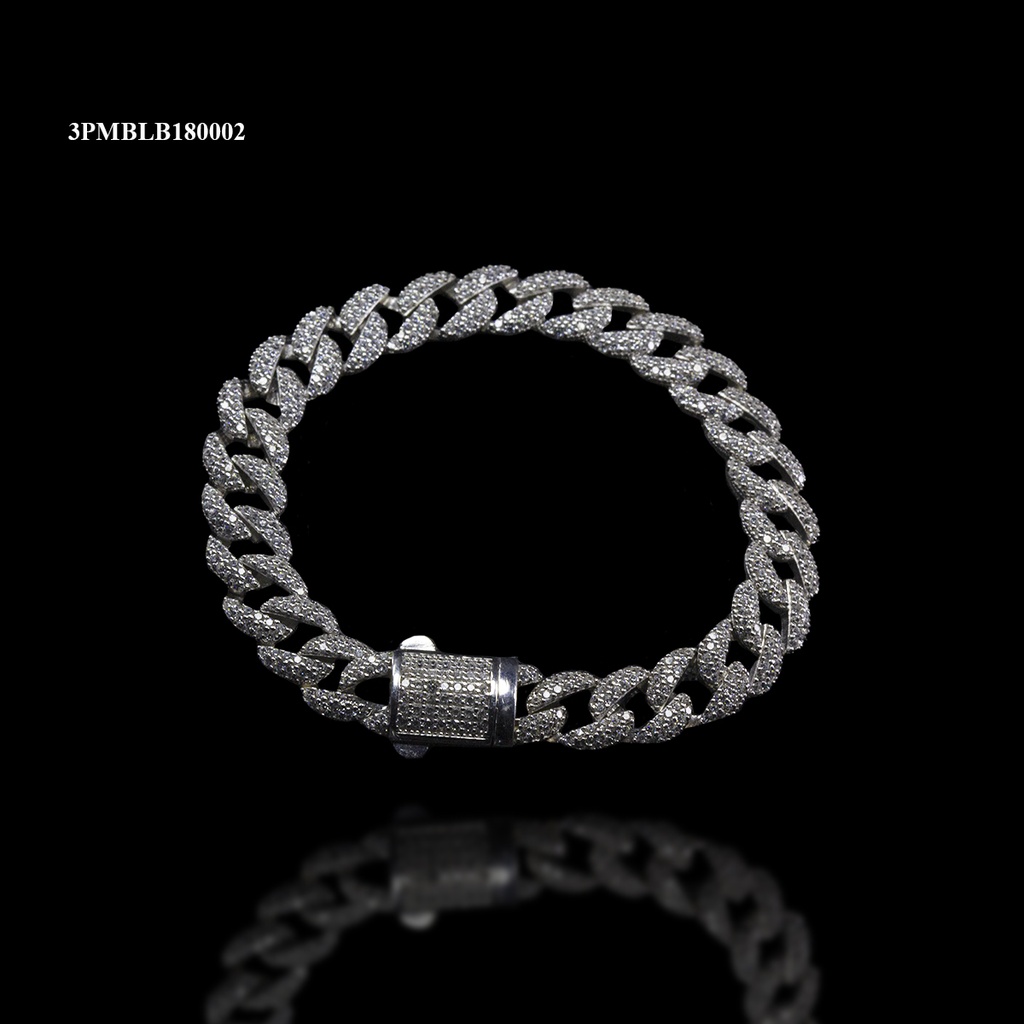 [3PMBLB180002] PULSERA BARBADA MEDIA LUNA M-2 BLANCA