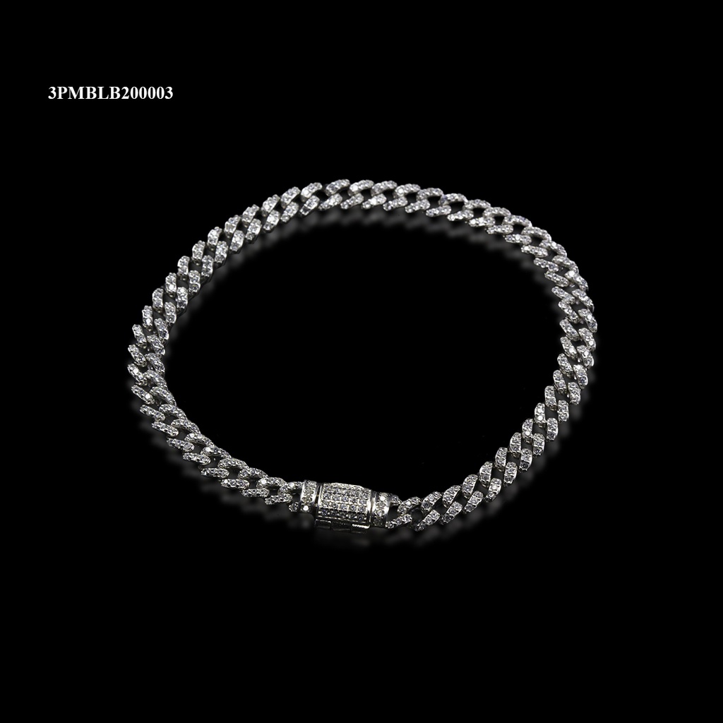 [3PMBLB200003] PULSERA BARBADA MEDIA LUNA M-3 BLANCA