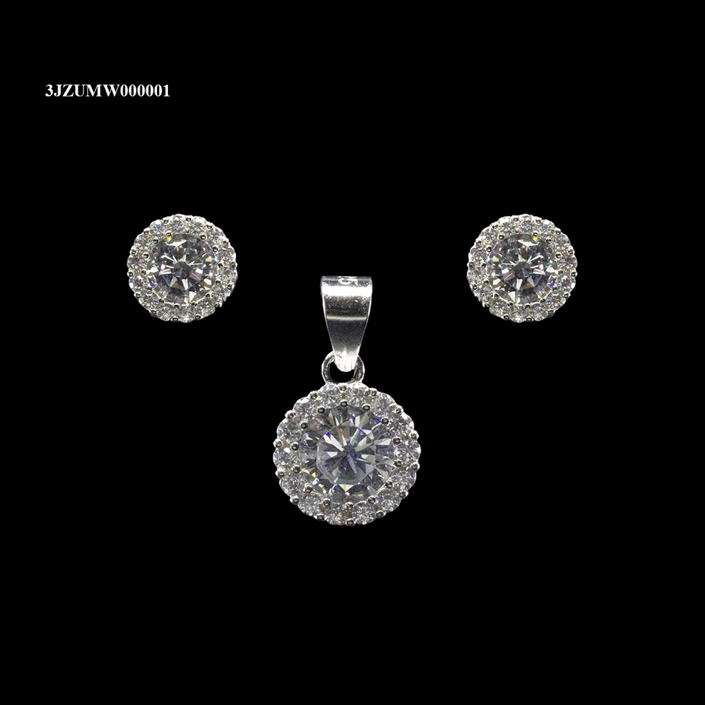 [3JZRRB090001] COORDINADO ZIRCONIA ROSETA TAMBOR REDONDA BLANCA