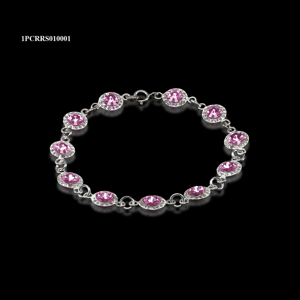 [1PCRRS010001] PULSERA CRISTAL RIVOLI REDONDA ROSA
