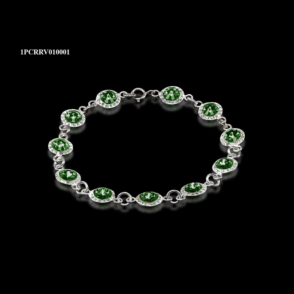 [1PCRRV010001] PULSERA CRISTAL RIVOLI REDONDA VERDE