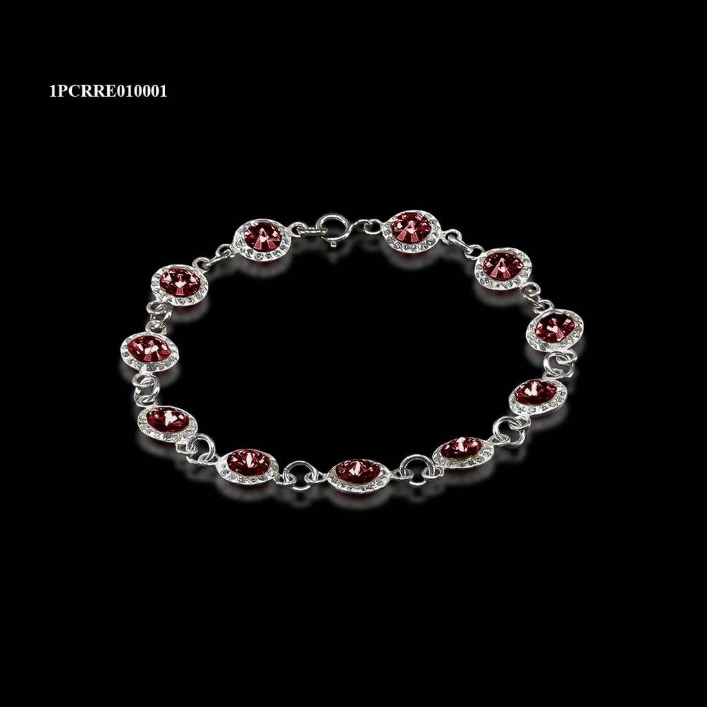 [1PCRRE010001] PULSERA CRISTAL RIVOLI REDONDA ESCARLATA