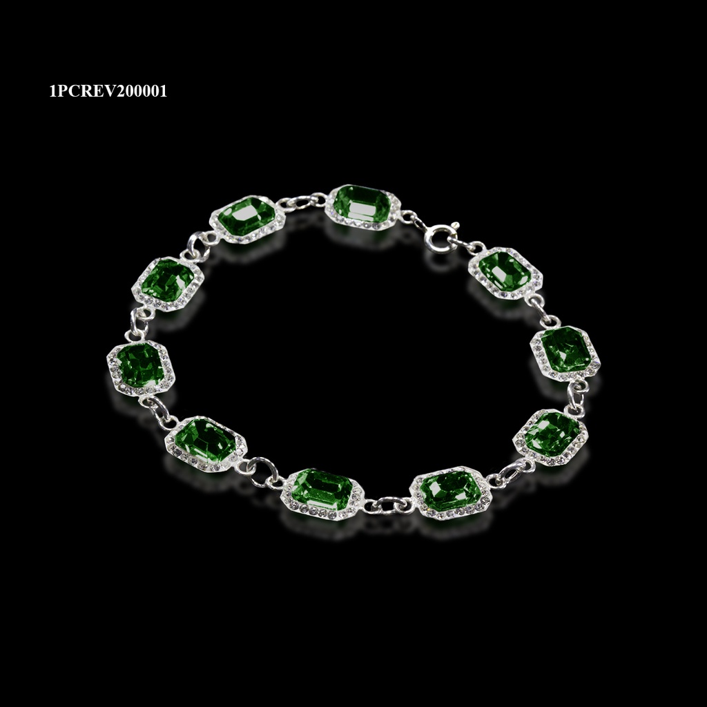 [1PCREV200001] PULSERA ROSETA RIVOLI RECTANGULO VERDE