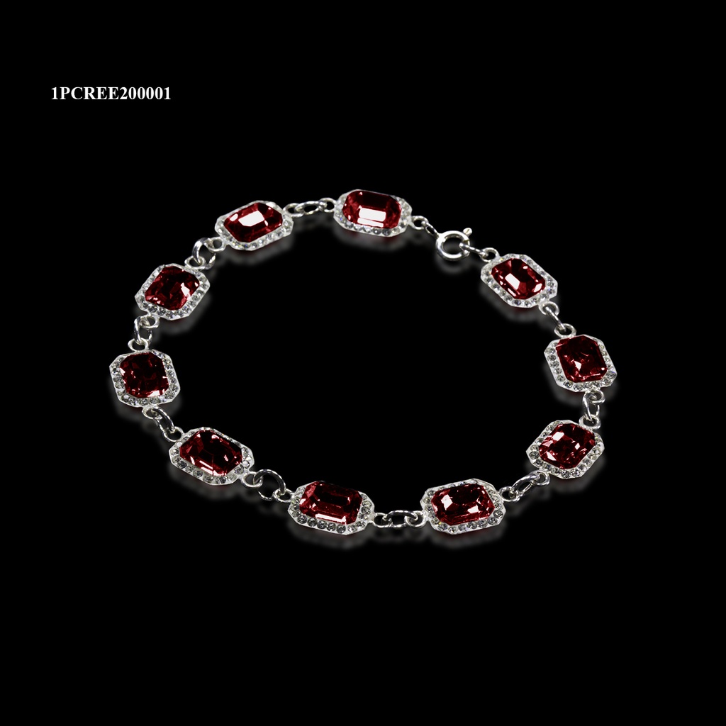 [1PCREE200001] PULSERA ROSETA RIVOLI RECTANGULO ESCARLATA
