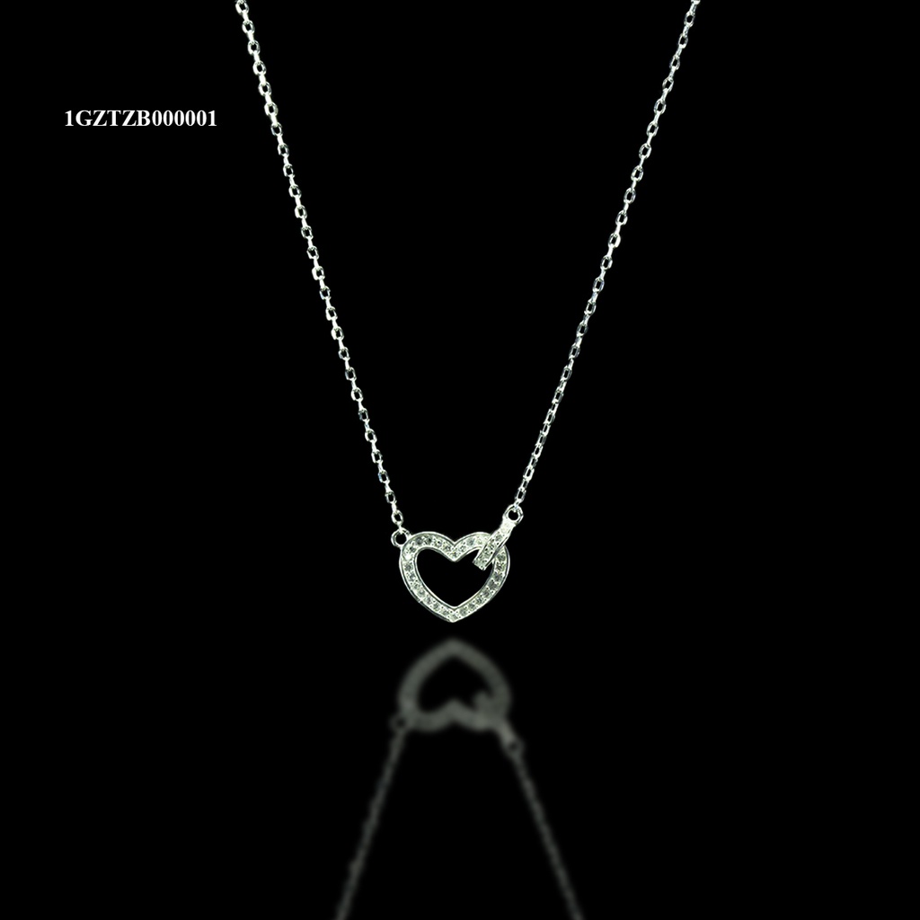 [1GZTZB000001] GARGANTILLA SILUETA CORAZON ARO ENTRELAZADO BLANCO