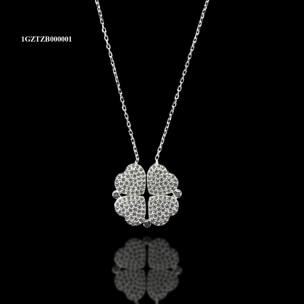 [1GMPCB000001] GARGANTILLA COMPACTA TREBOL DE CORAZON DESARMABLE BLANCA