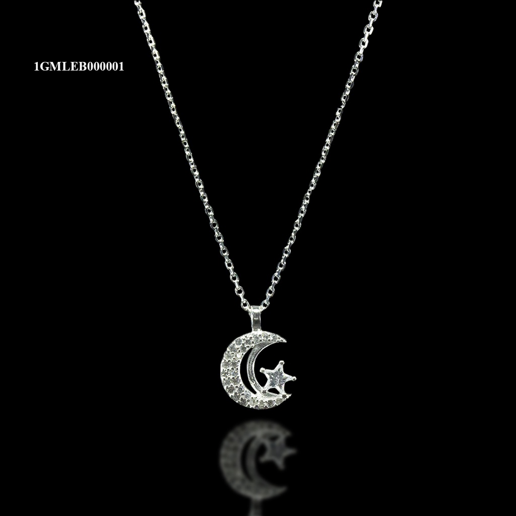 [1GMLEB000001] GARGANTILLA MICROPAVE LUNA CON ESTRELLA BLANCA