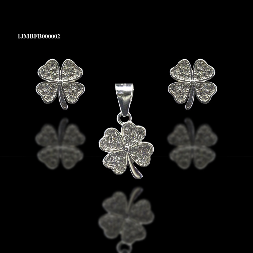 [1JMBFB000002] COORDINADO BISELADO FIGURA TREBOL BLANCO