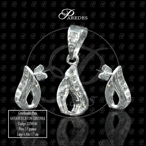 [1JZ00140] COORDINADO GOTA HUECA CON ZIRCONIA