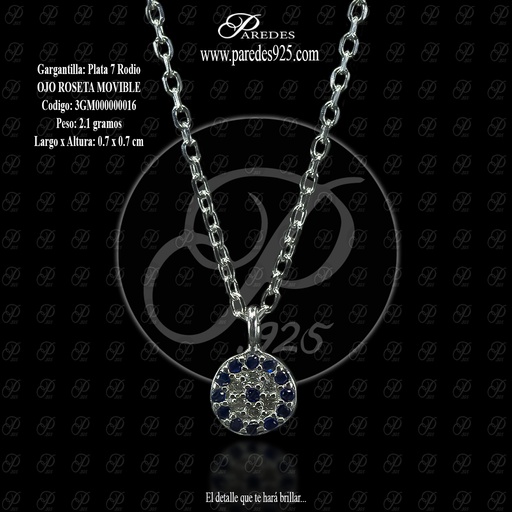 [3GM000000016]  GARGANTILLA OJO ROSETA MOVIBLE
